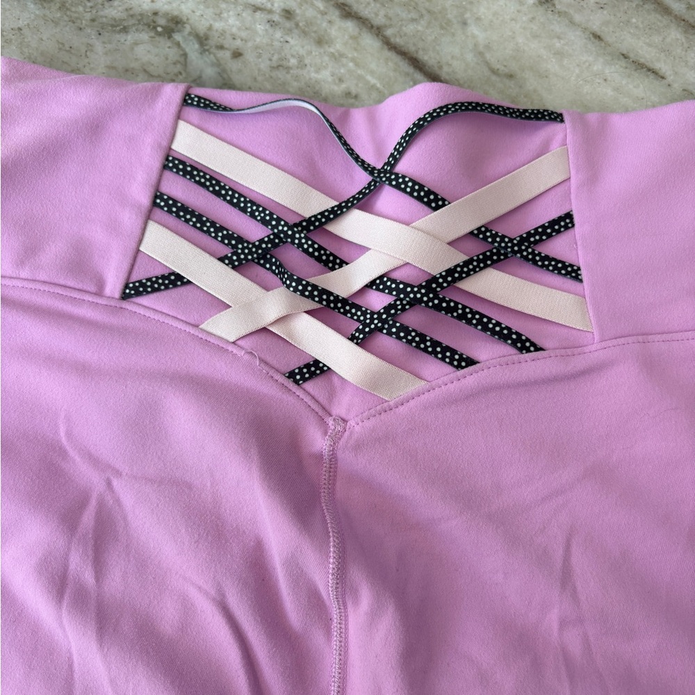 Pink Top with Crisscross Detail